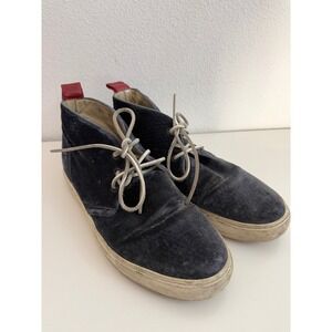 Del Toro Blue Velvet Chukka Sneakers Mens 9 Made in Italy Mid Top Shoes 312